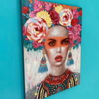 Wall Painting - Woman with Floral Headdress