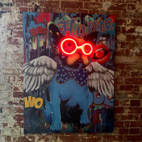'Dog with Wings' Wall Artwork - LED Neon