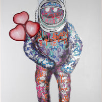 'Spaceman Hearts' Wall Artwork - LED Neon - Locomocean