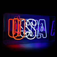 ‘USA’ Acrylic Box Neon Light