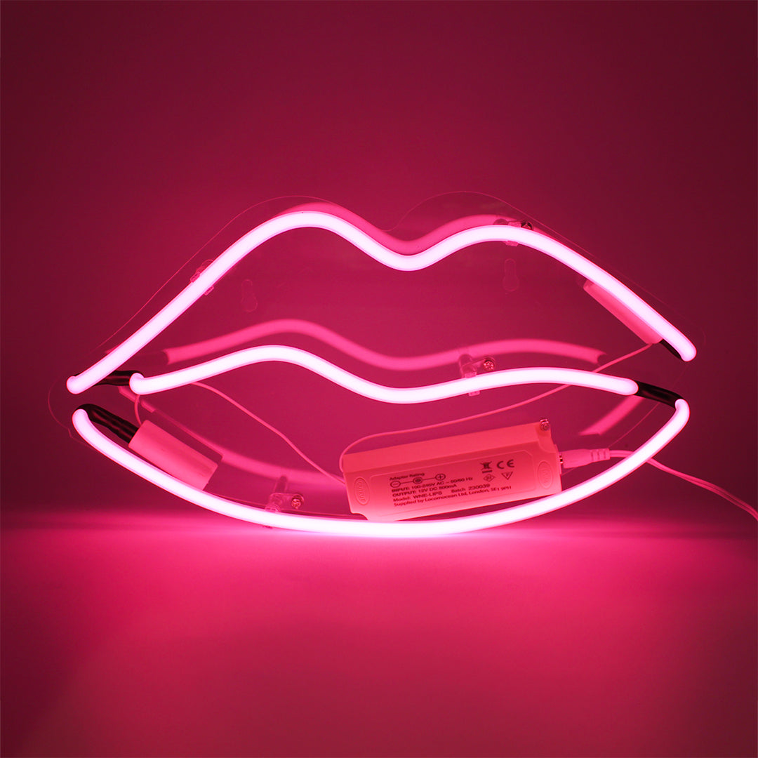 Neon Light 'Lips' Wall Sign