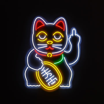 'Cattitude' Neon LED Wall Mounted Sign